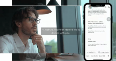 Close-up of Lumina Smart AI translation glasses interface showing real-time language translation on a smartphone