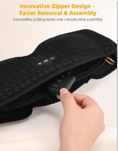 Close-up of the innovative zipper design on the Lumina 3D sleep mask for easy removal and cleaning