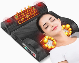 Lumina intelligent music sleep and massage pillow with heating and neck support functions for relaxation
